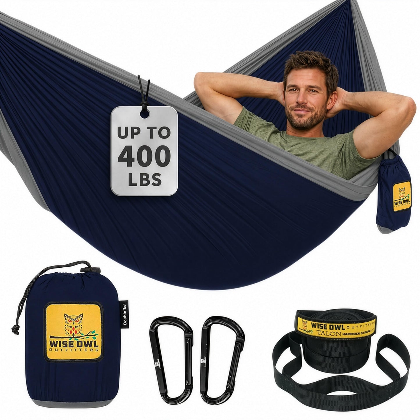 Portable Camping Hammock with Tree Straps