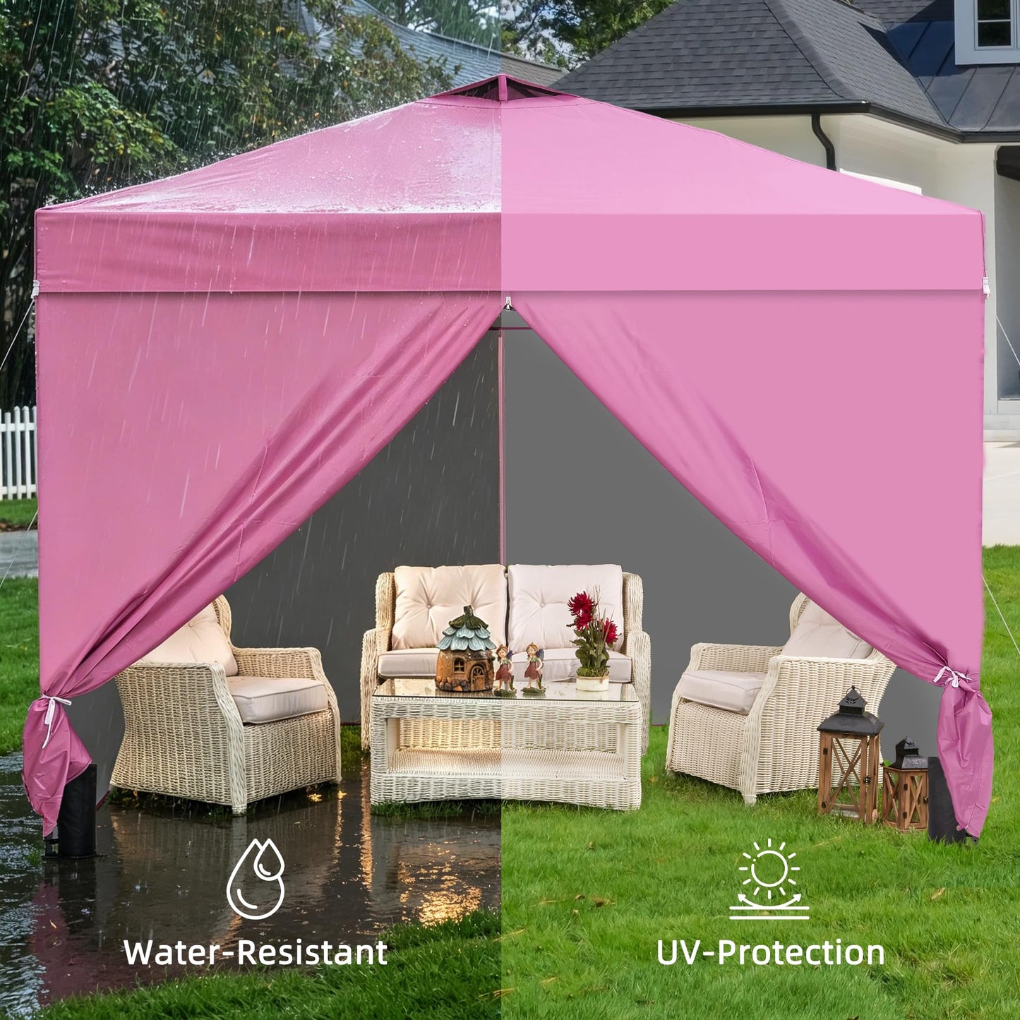 10x10 One-Push Canopy Tent with Adjustable Height
