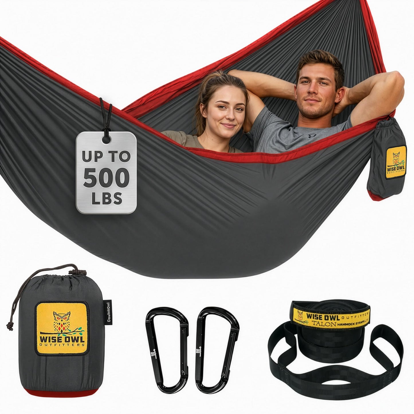 Portable Camping Hammock with Tree Straps