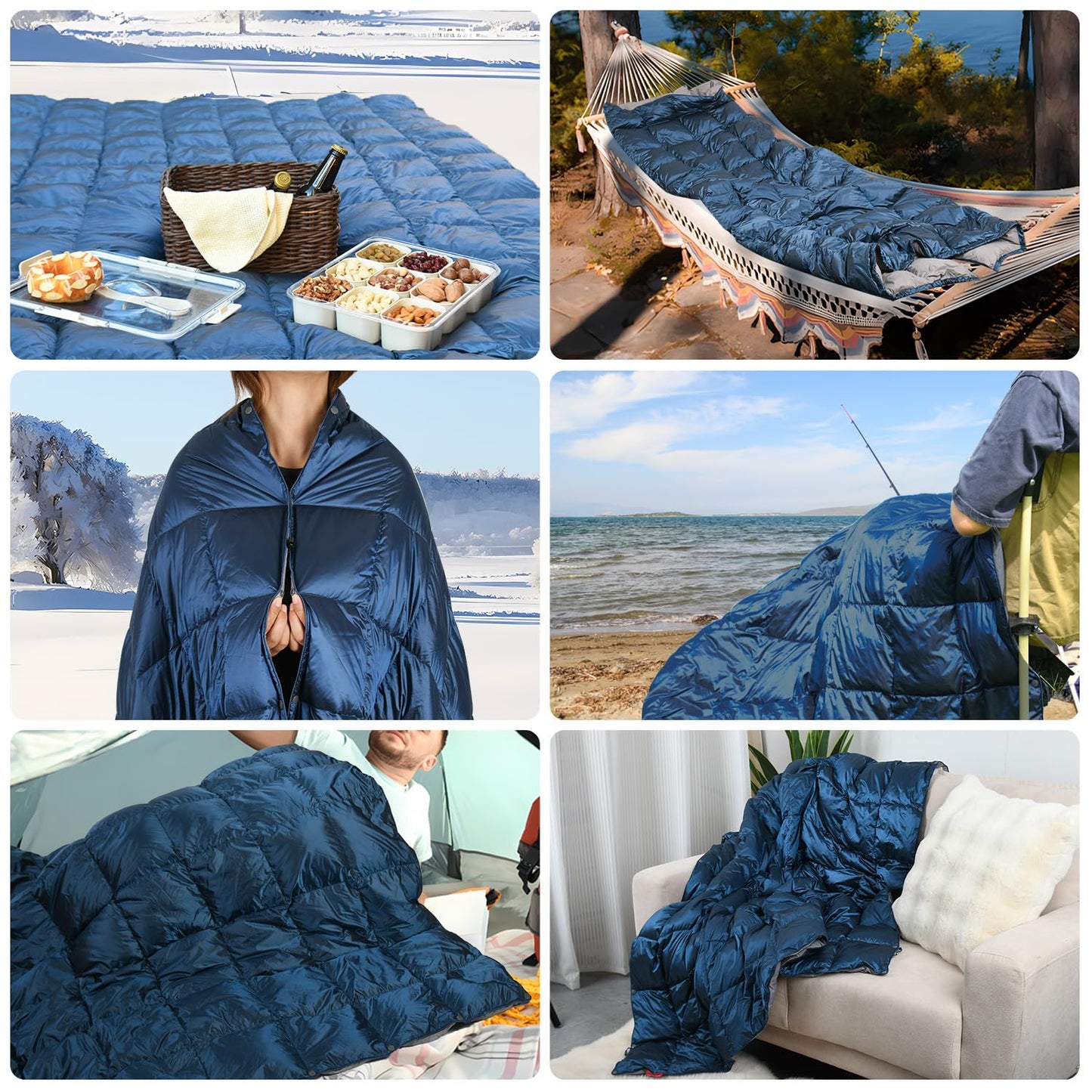 Lightweight Packable Down Camping Blanket and Travel Quilt