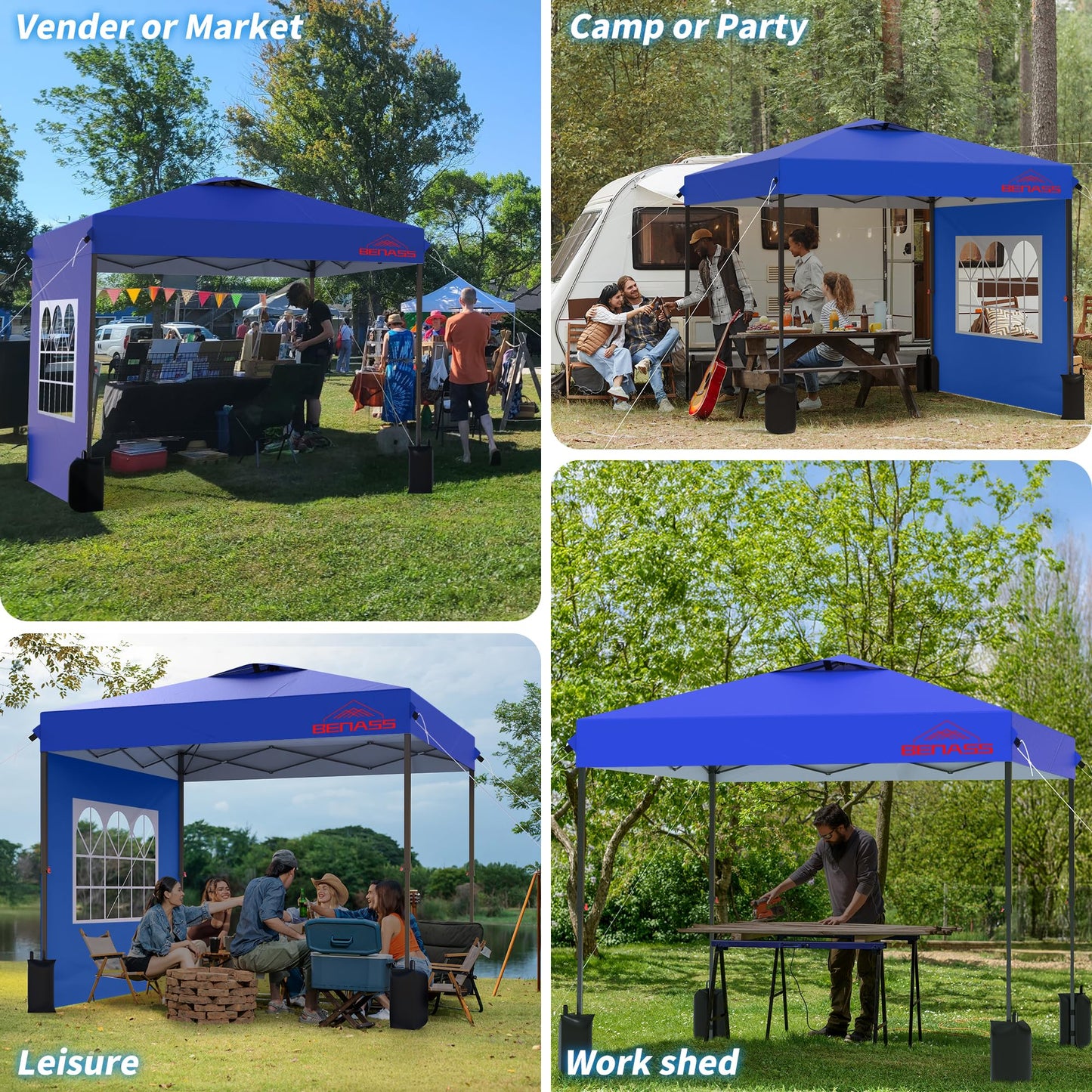 Benass 10x10 Pop Up Canopy with Sidewalls