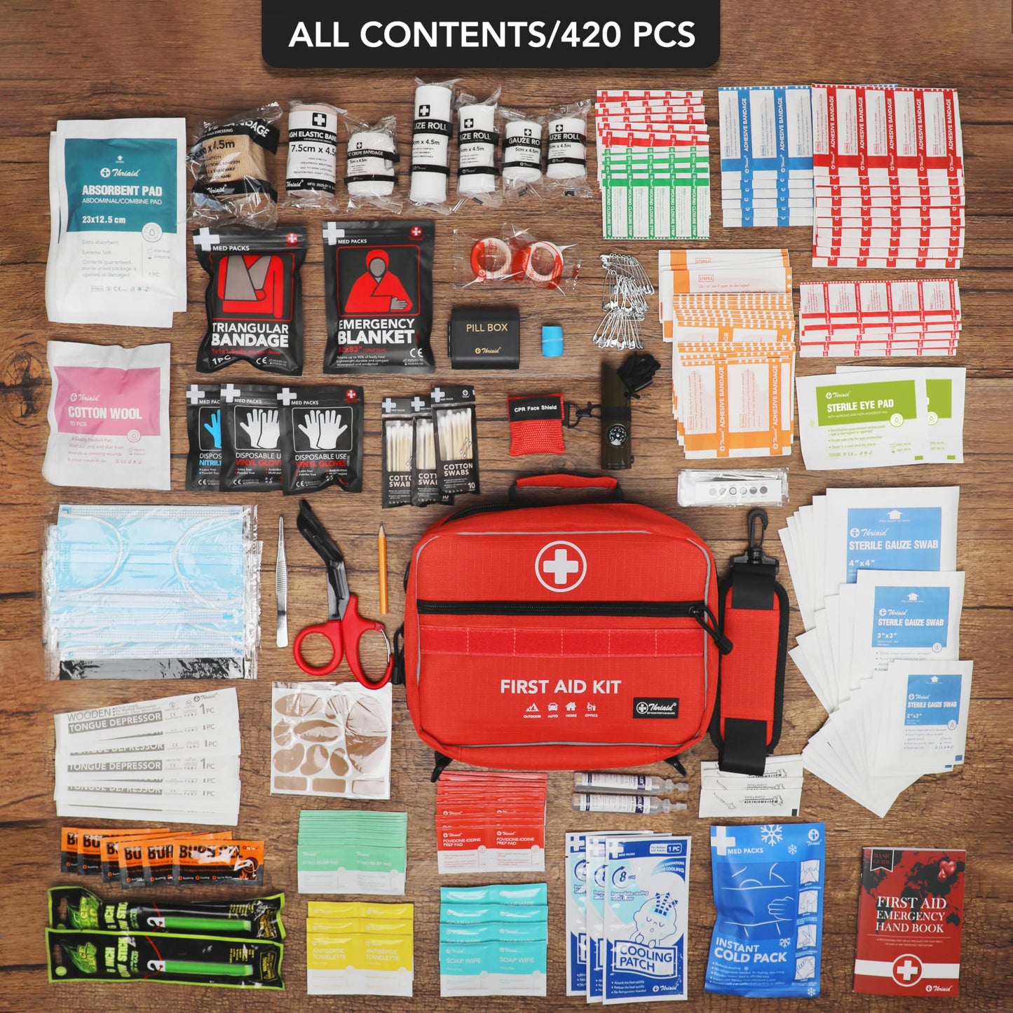 430-Piece Waterproof Emergency First Aid and Trauma Kit