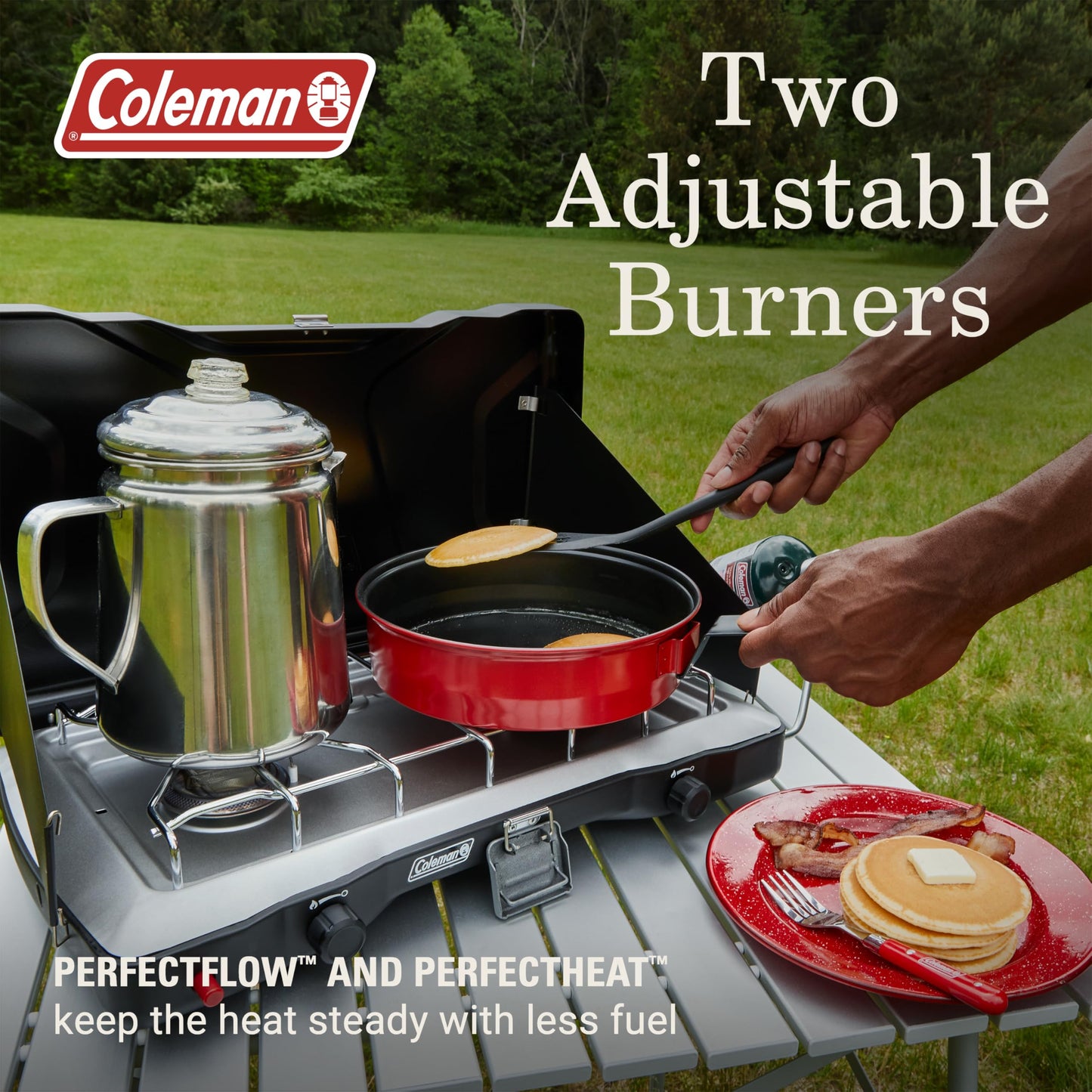 2-Burner Propane Camping Stove with InstaStart Ignition