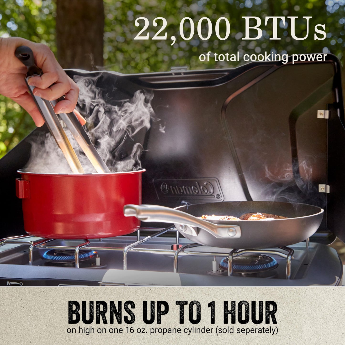 2-Burner Propane Camping Stove with InstaStart Ignition