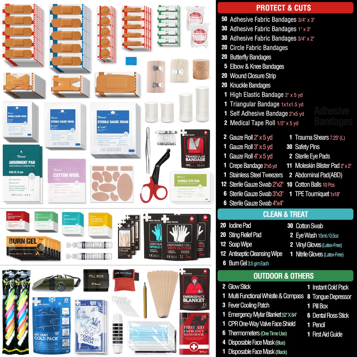 430-Piece Waterproof Emergency First Aid and Trauma Kit