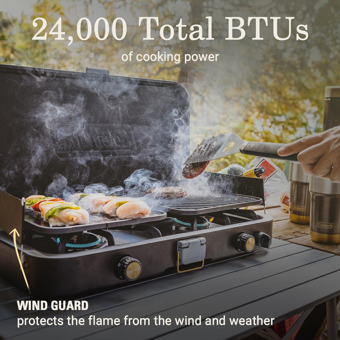 3-in-1 Propane Camping Stove with Grill and Griddle
