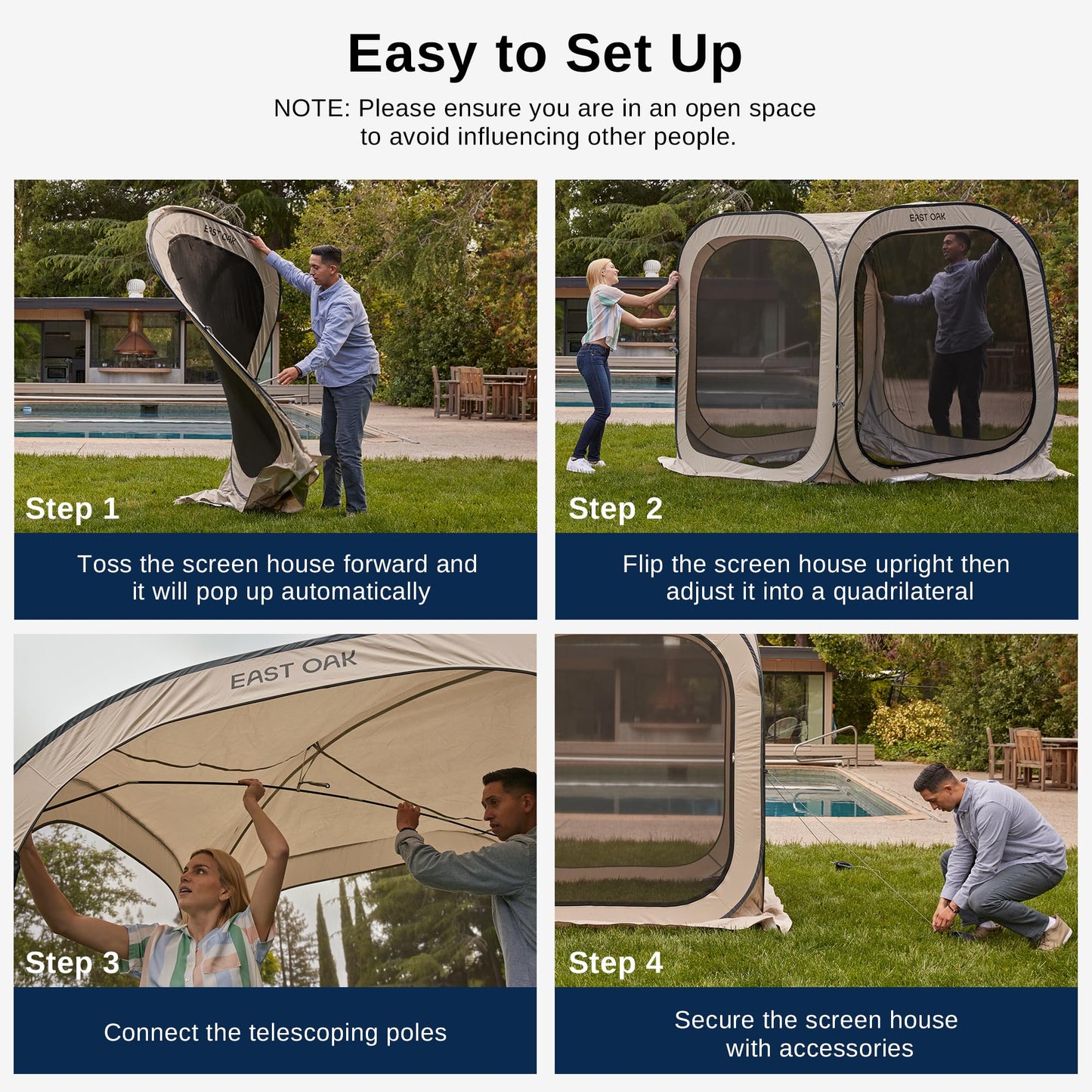 Portable Pop-Up Screen House Tent with Carry Bag
